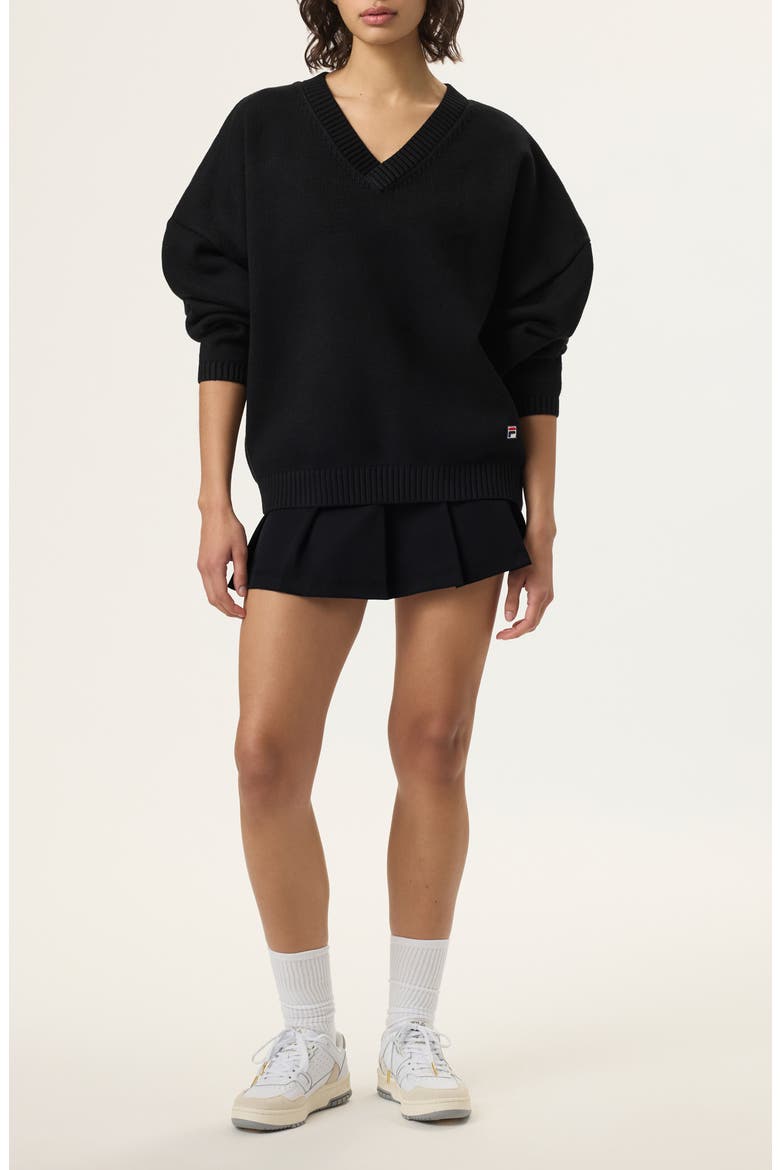 x Hailey V-Neck Oversize Sweater, Alternate, color, BLACK