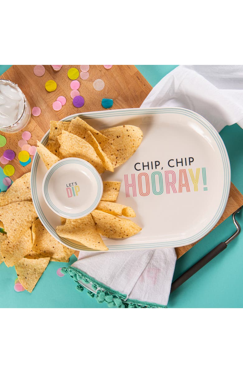 Totalee Gift Dip/Hooray Platter & Bowl Set of 2 Ceramic Blue, Alternate, color, Blue