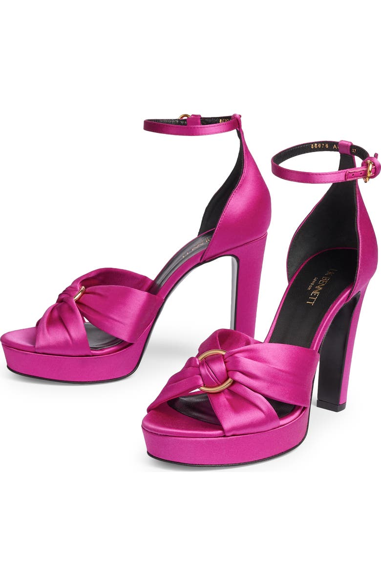 LK Bennett Aysha Satin Ankle Strap Sandal, Alternate, color,