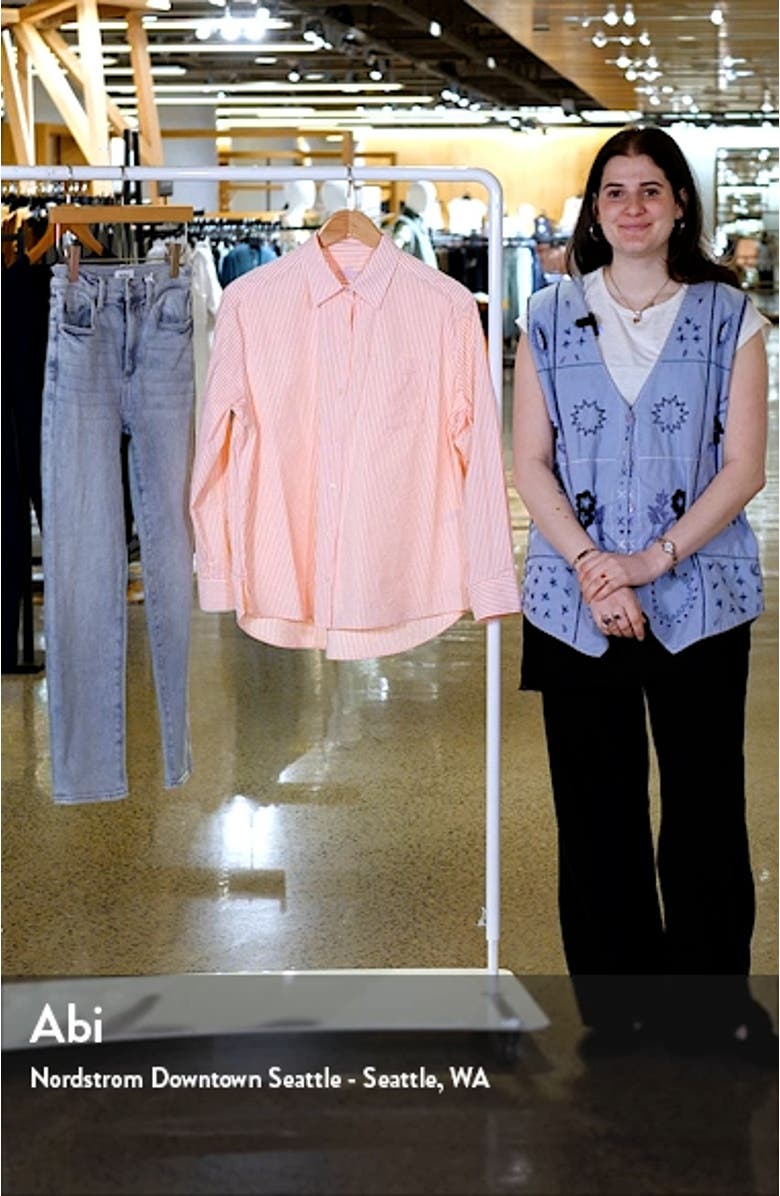 Harbor Stripe Seersucker Button-Up Shirt, sales video thumbnail