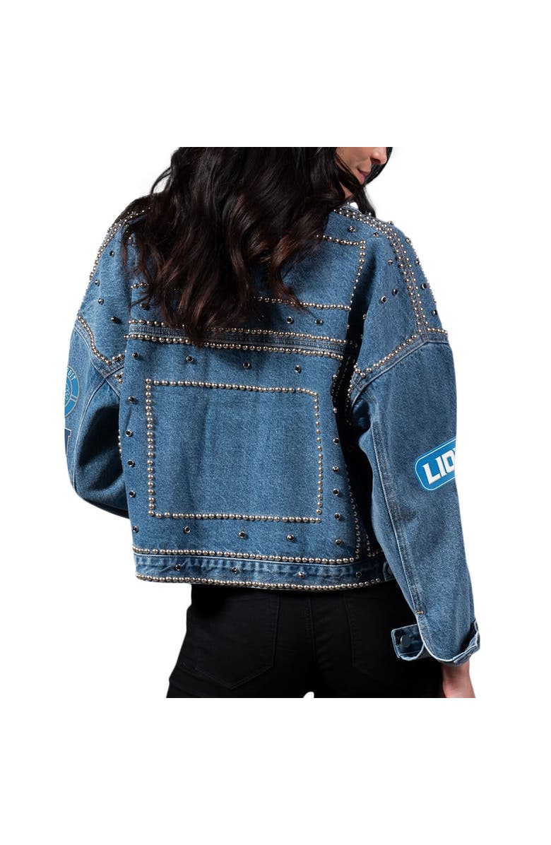 G-III 4HER BY CARL BANKS Women's G-III 4Her by Carl Banks Detroit Lions First Finish Medium Denim Full-Button Jacket, Alternate, color,