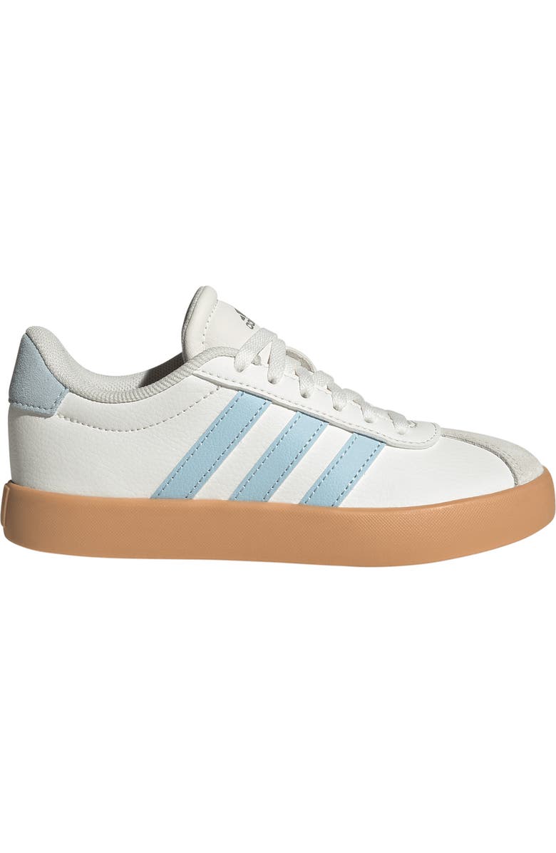 adidas Kids' VL Court 3.0 Sneaker, Alternate, color, Core White/ Ice Blue/ Gum