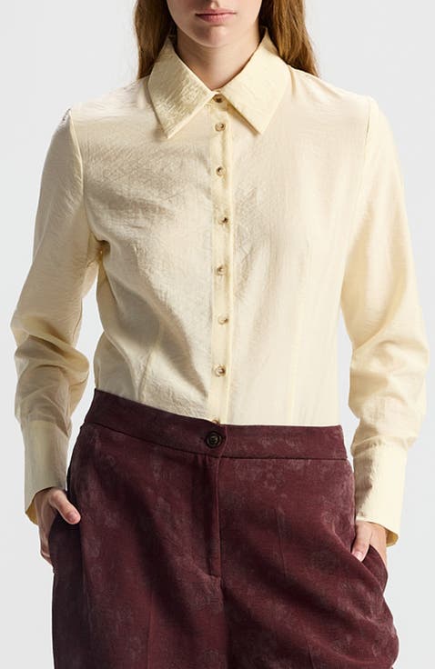 Shirley Satin Button-down Shirt