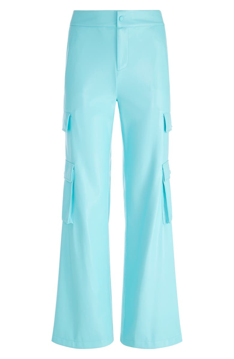 Alice + Olivia Hayes Faux Leather Cargo Pants, Alternate, color,