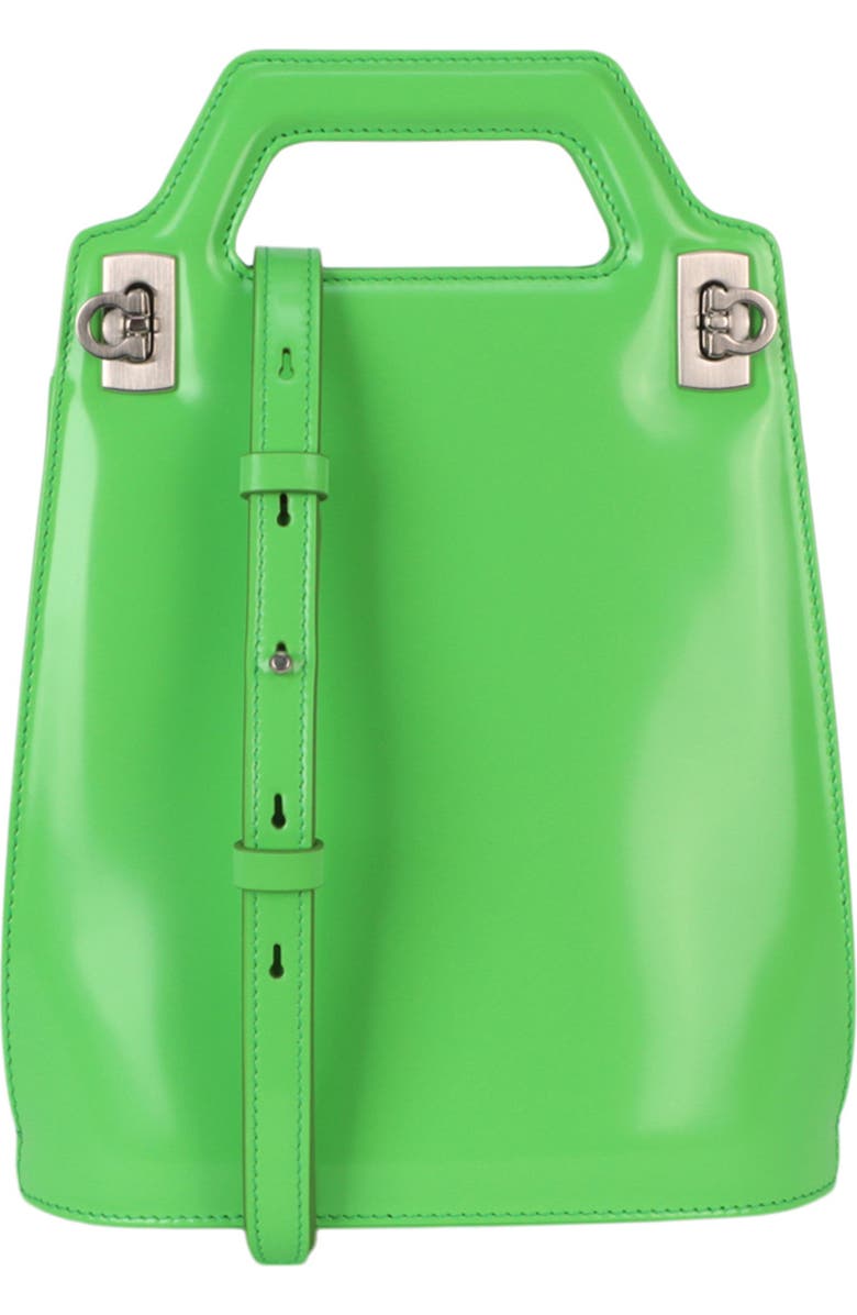 FERRAGAMO Top Handle Satchel, Main, color, Green