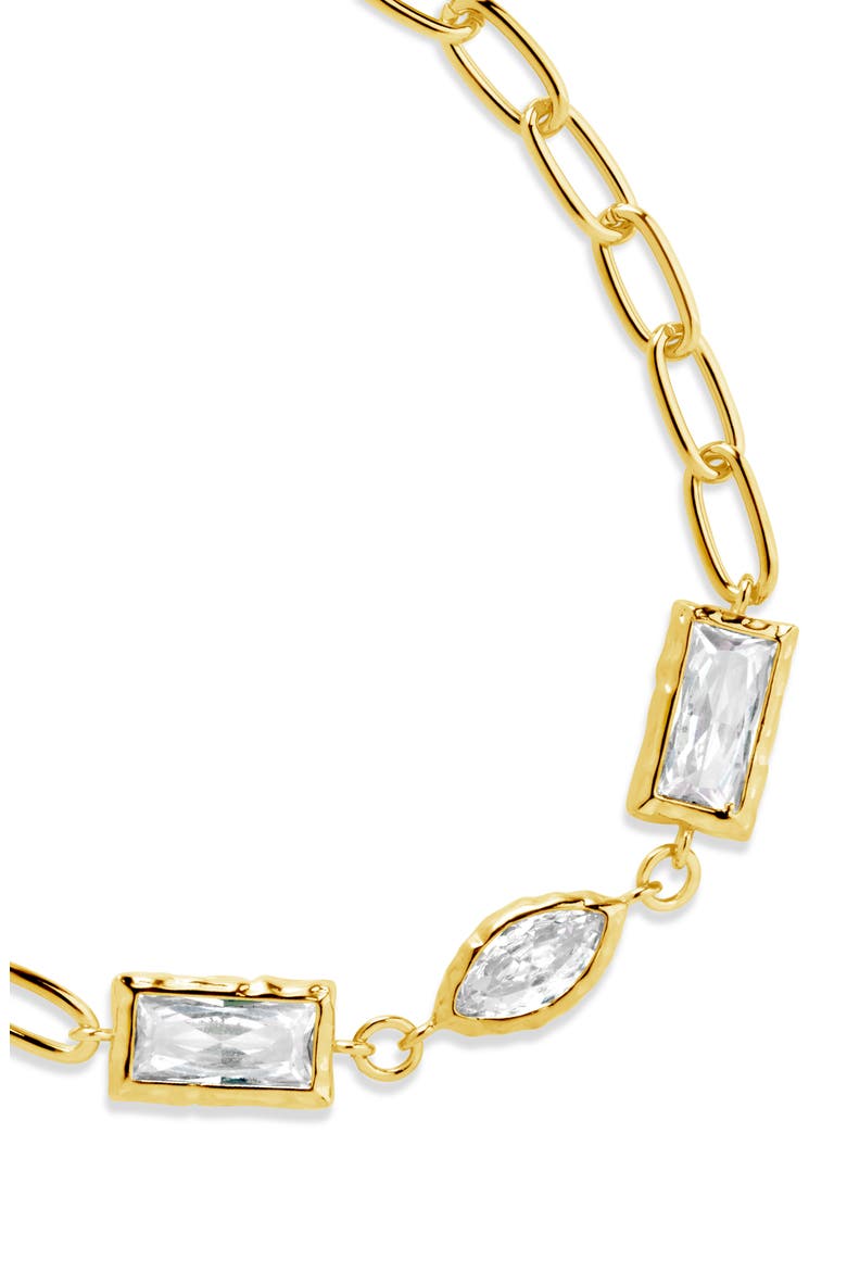 Tate Cubic Zirconia Chain Bracelet, Alternate, color, GOLD
