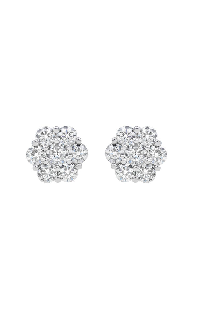 LuvMyJewelry Orchid 14K White Gold Flower Cluster Diamond Unisex Earrings - 2.26 Ct, Alternate, color, 14K White Gold