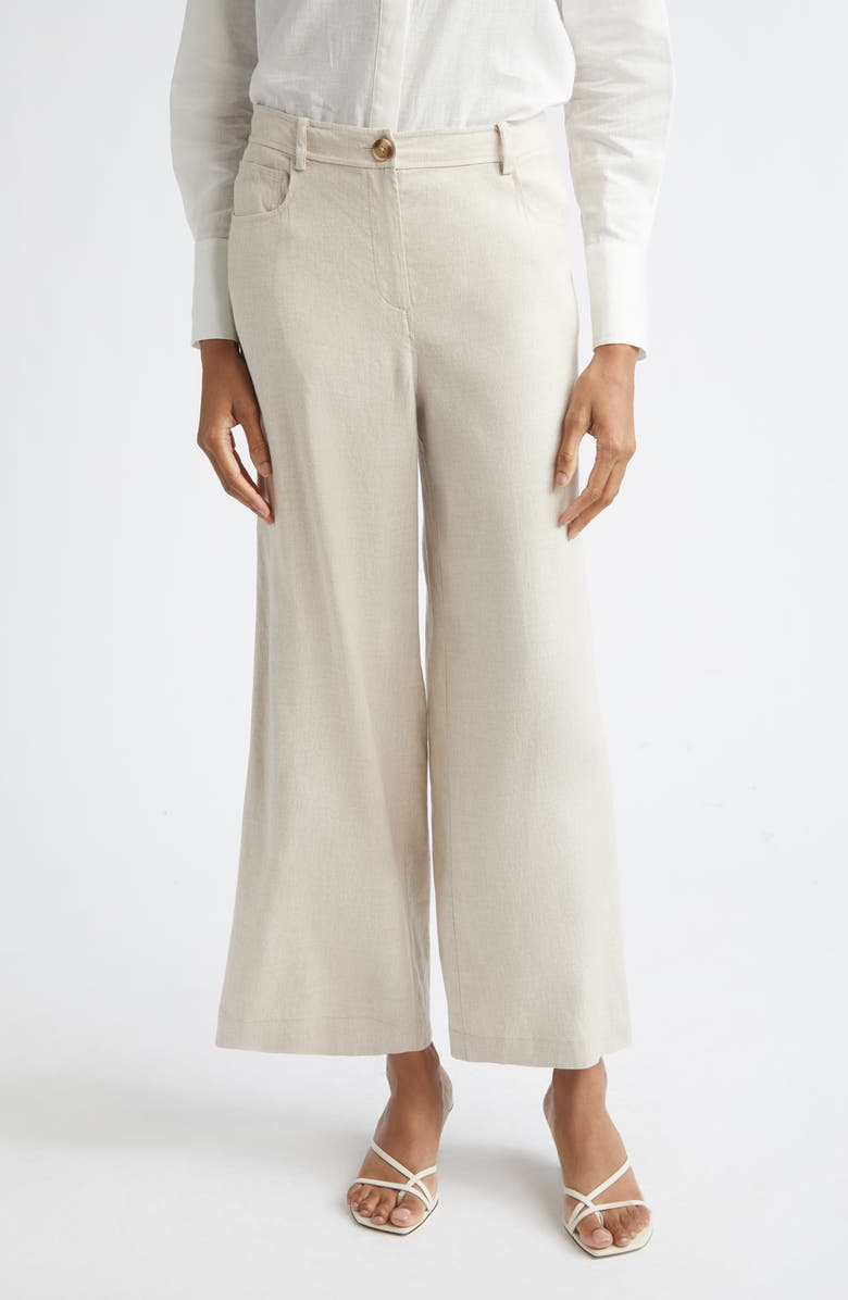 Toccin Blaire Linen Blend Wide Leg Pants, Main, color, Desert