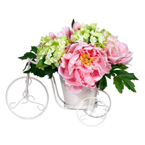 Peony & Hydrangea Tricycle Artificial Flower Arrangement