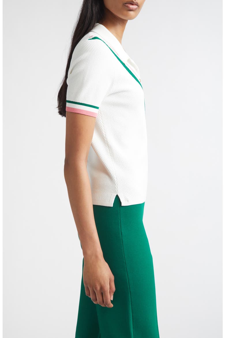 Diagonal Texture V-Stripe Polo Sweater, Alternate, color, BRIGHT WHITE MULTI