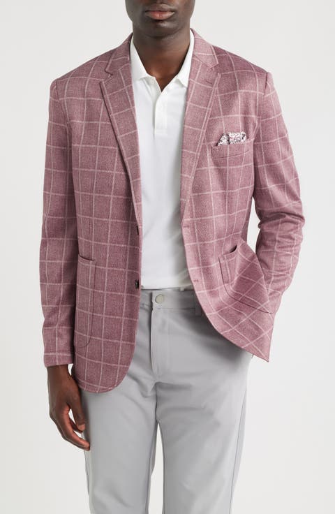 Game Day XC Flex® Pinnacle Red Windowpane Check Knit Sport Coat