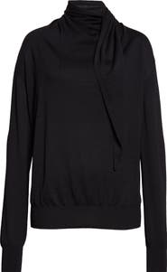 Jil Sander Scarf Tie Virgin Wool Sweater