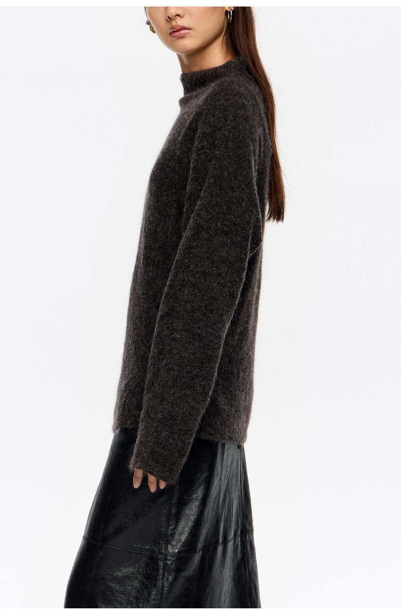 Bimba y Lola Mohair High Neck Sweater, Alternate, color, Dark Grey