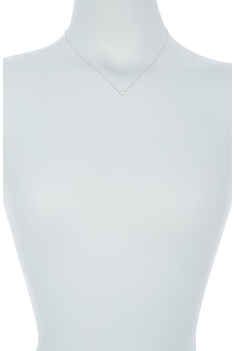 14K White Gold Diamond Triangle Pendant Necklace - 0.11 ctw, Alternate, color, WHITE GOLD/DIAMOND