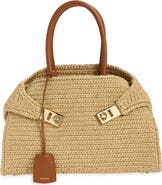 FERRAGAMO Synthetic Straw Hug Bag