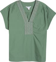 Tommy Bahama Oceana Isle Embroidered Cotton Popover Top