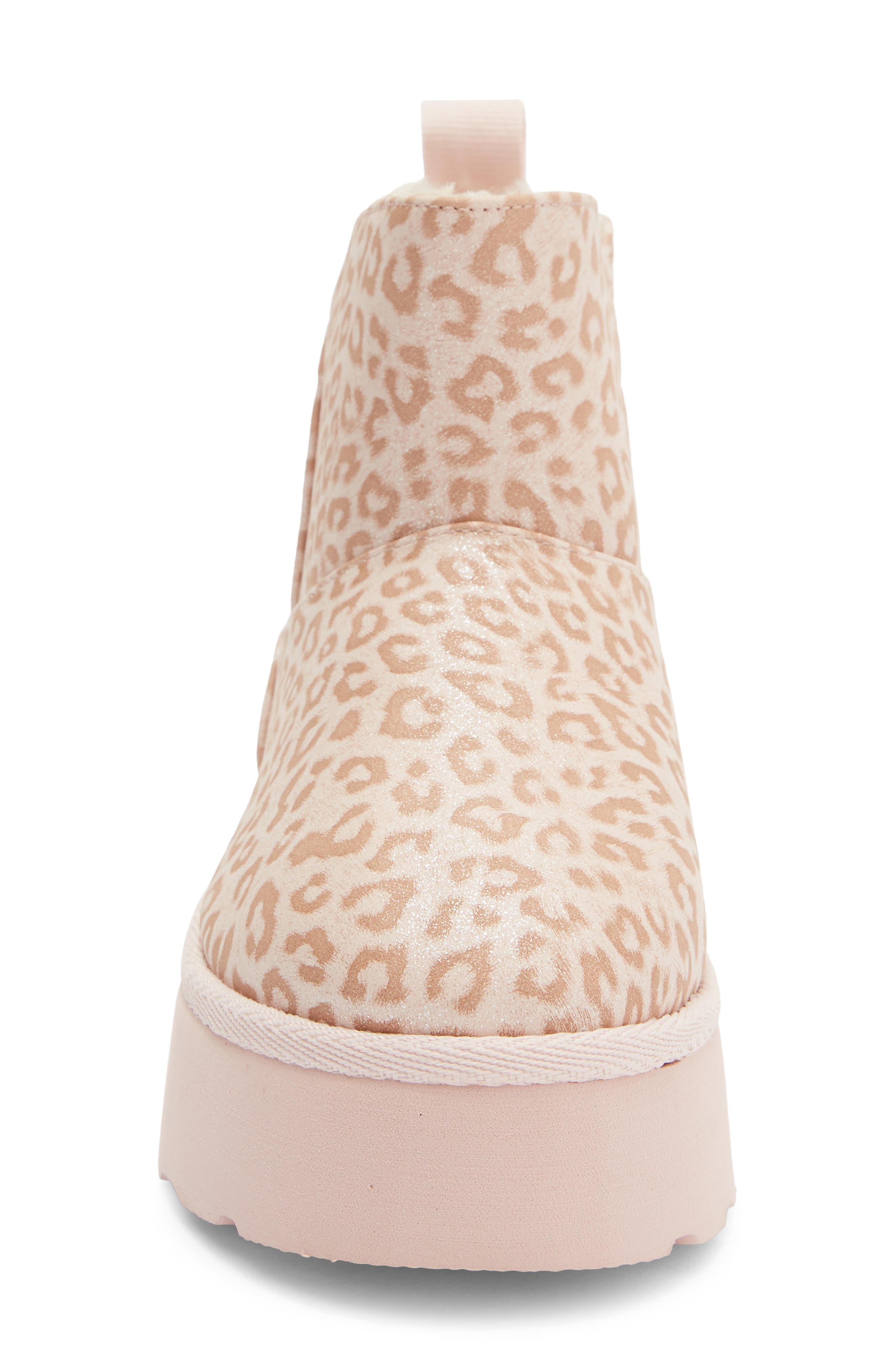 Kid's Ezra Faux Fur Lined Platform Bootie, Alternate, color, LEOPARD METALLIC