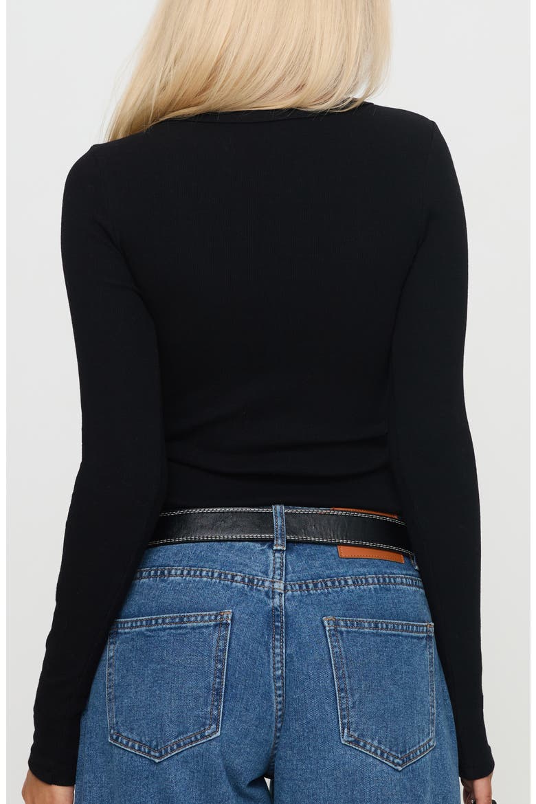 Passoni Asymmetric Cotton Crop Cardigan, Alternate, color, BLACK
