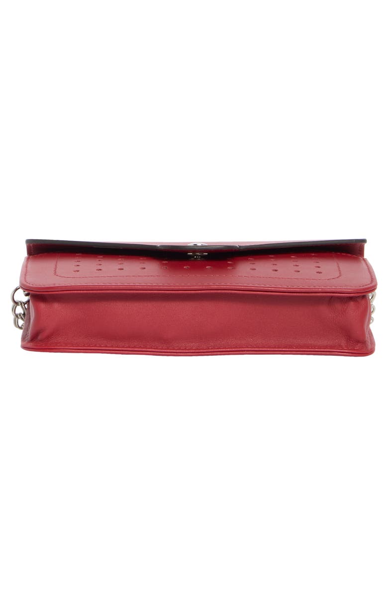 Longchamp Mademoiselle Leather Wallet on a Chain, Alternate, color, Garnet Red