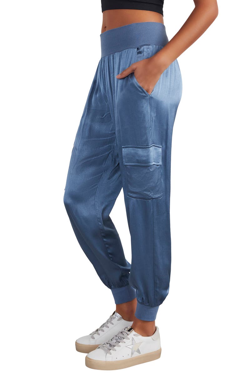 VICI Collection Luxe Look Satin Joggers, Alternate, color, 