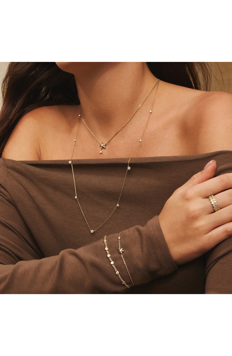 ANIA HAIE Cubic Zirconia Star Charm Bracelet, Alternate, color, Shiny Gold