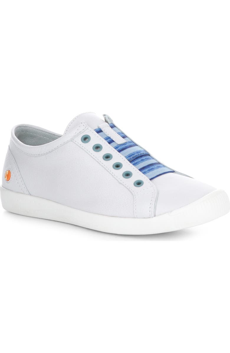 Softinos by Fly London Irit Low Top Sneaker, Main, color, 002 White/Blue Smoot
