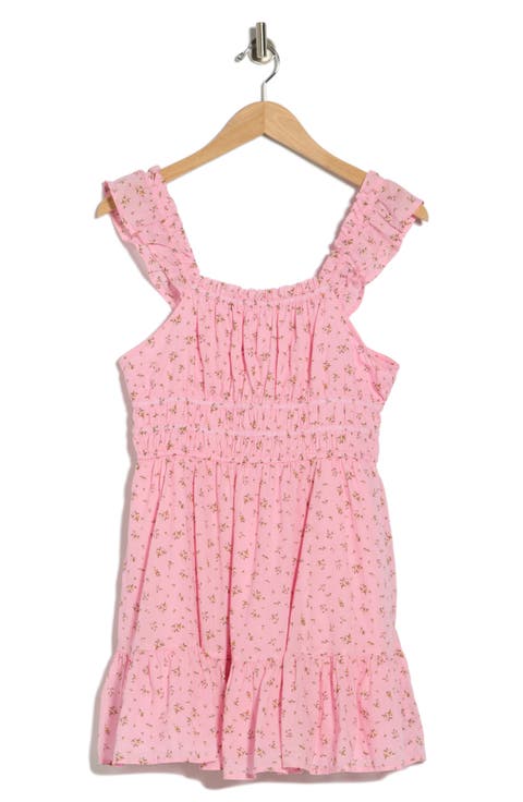 Ruffle Strap Tiered Cotton Minidress