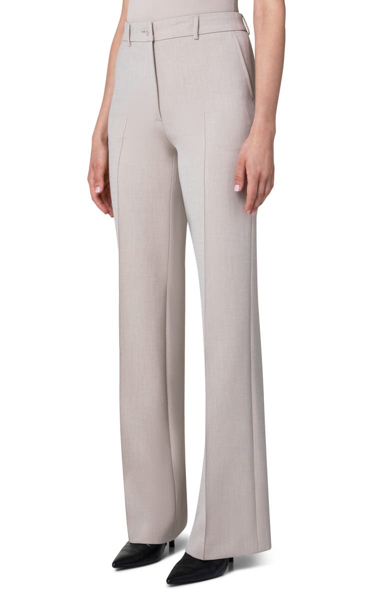 Akris punto Faye Pintucked Bootcut Pebble Crepe Pants, Alternate, color, Sand