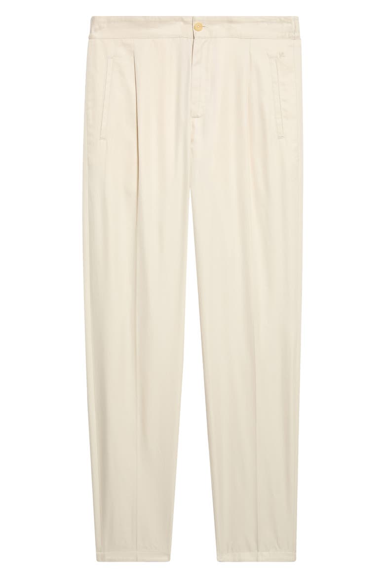 Single Pleat Cotton Trousers, Main, color, BIANCO PERLA