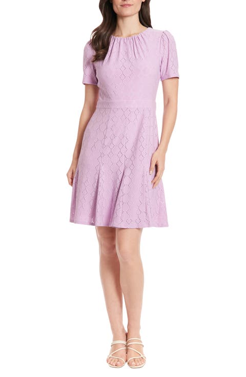 Eyelet Fit & Flare Dress