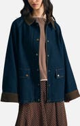 Blu Pepper Corduroy Collar Denim Jacket