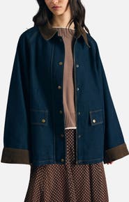 Blu Pepper Corduroy Collar Denim Jacket