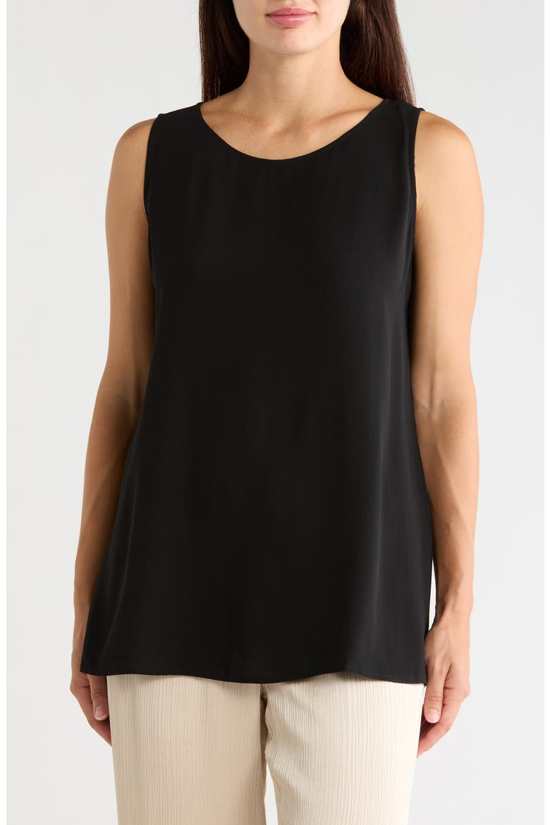 Silk Sleeveless Tunic, Main, color, BLACK