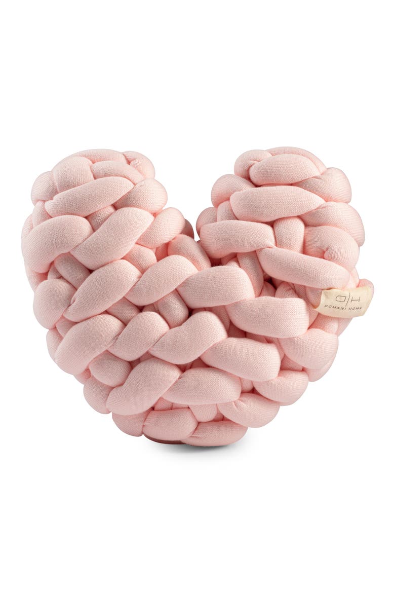 Kids' Heart Knot Accent Pillow, Main, color, PINK