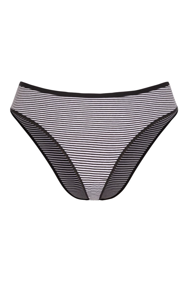 Cotton Essentials Cheeky Panties, Alternate, color, BLACK CAVIAR STRIPE UP