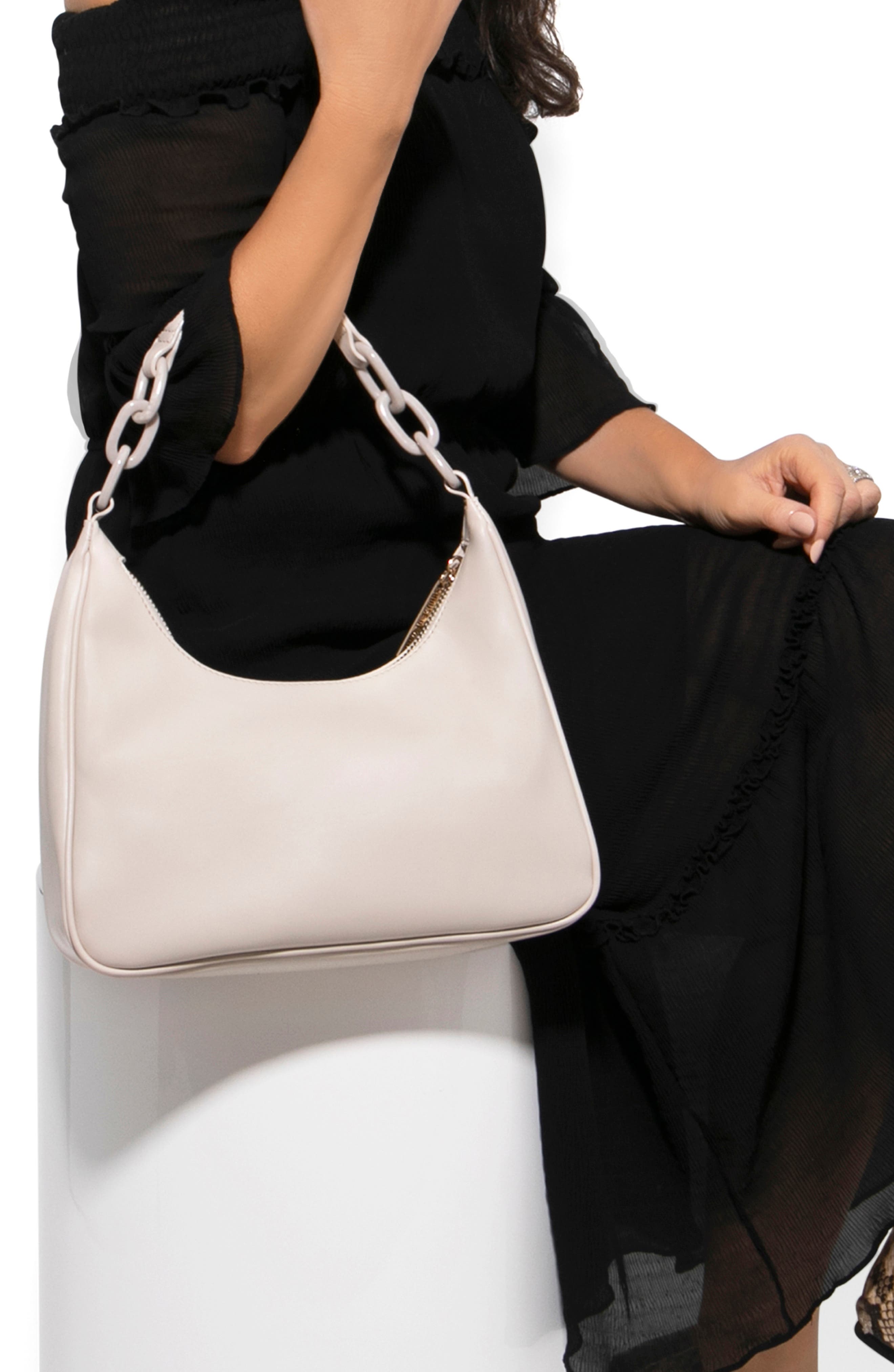 Newbie Vegan Leather Shoulder Bag, Alternate, color, ECRU