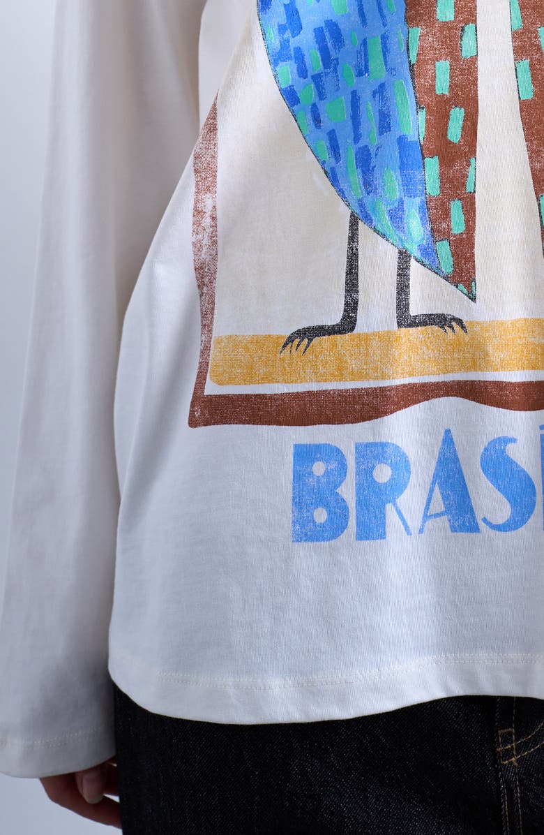 Topshop Contrast Ringer Skater Long Sleeve Graphic T-Shirt, Alternate, color, 