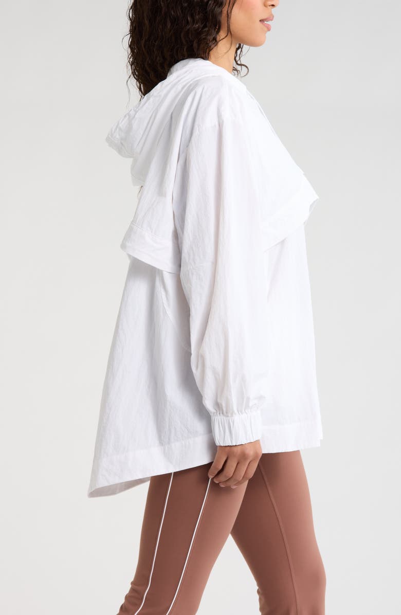 Zella Travel Lite Windbreaker Hooded Anorak, Alternate, color, White