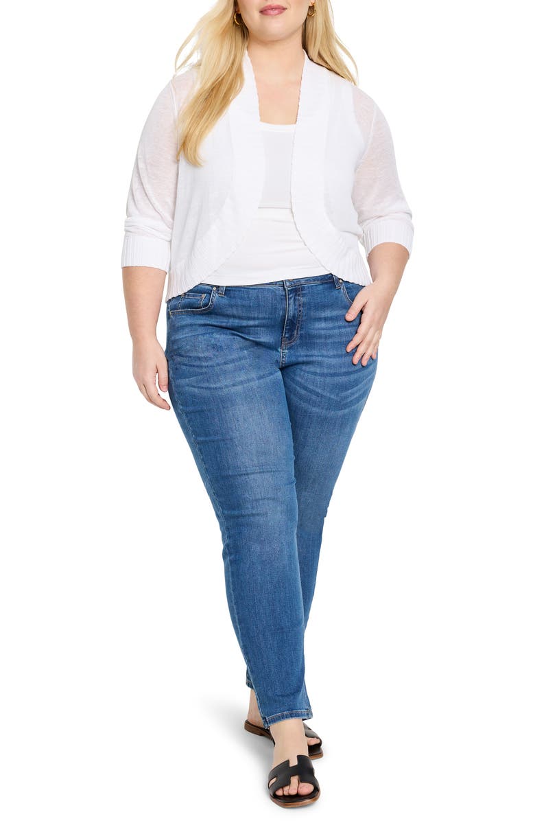 NIC+ZOE Linen Blend Bolero Cardigan, Alternate, color, Paper White