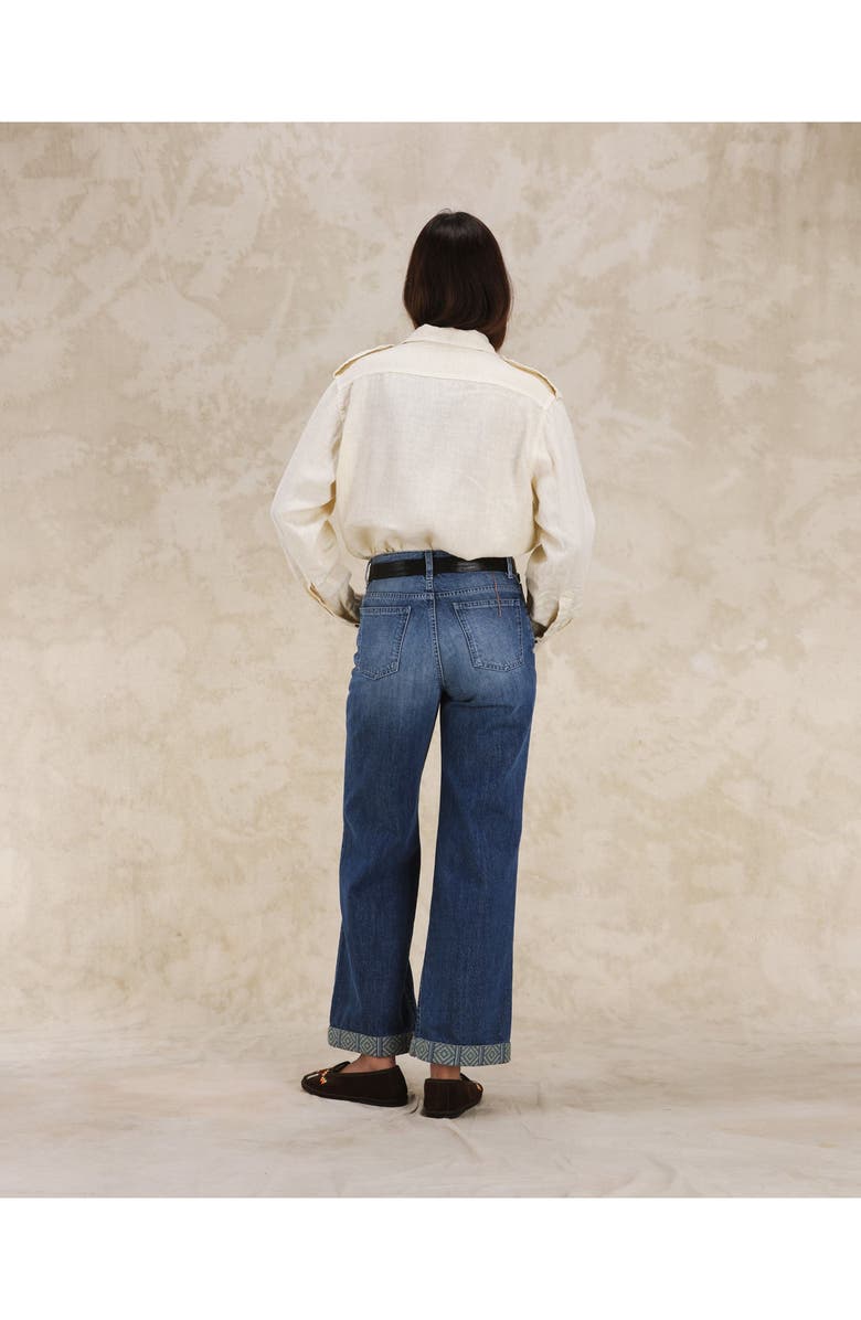 Fortela Bonnie Military Linen Shirt, Alternate, color, Milk