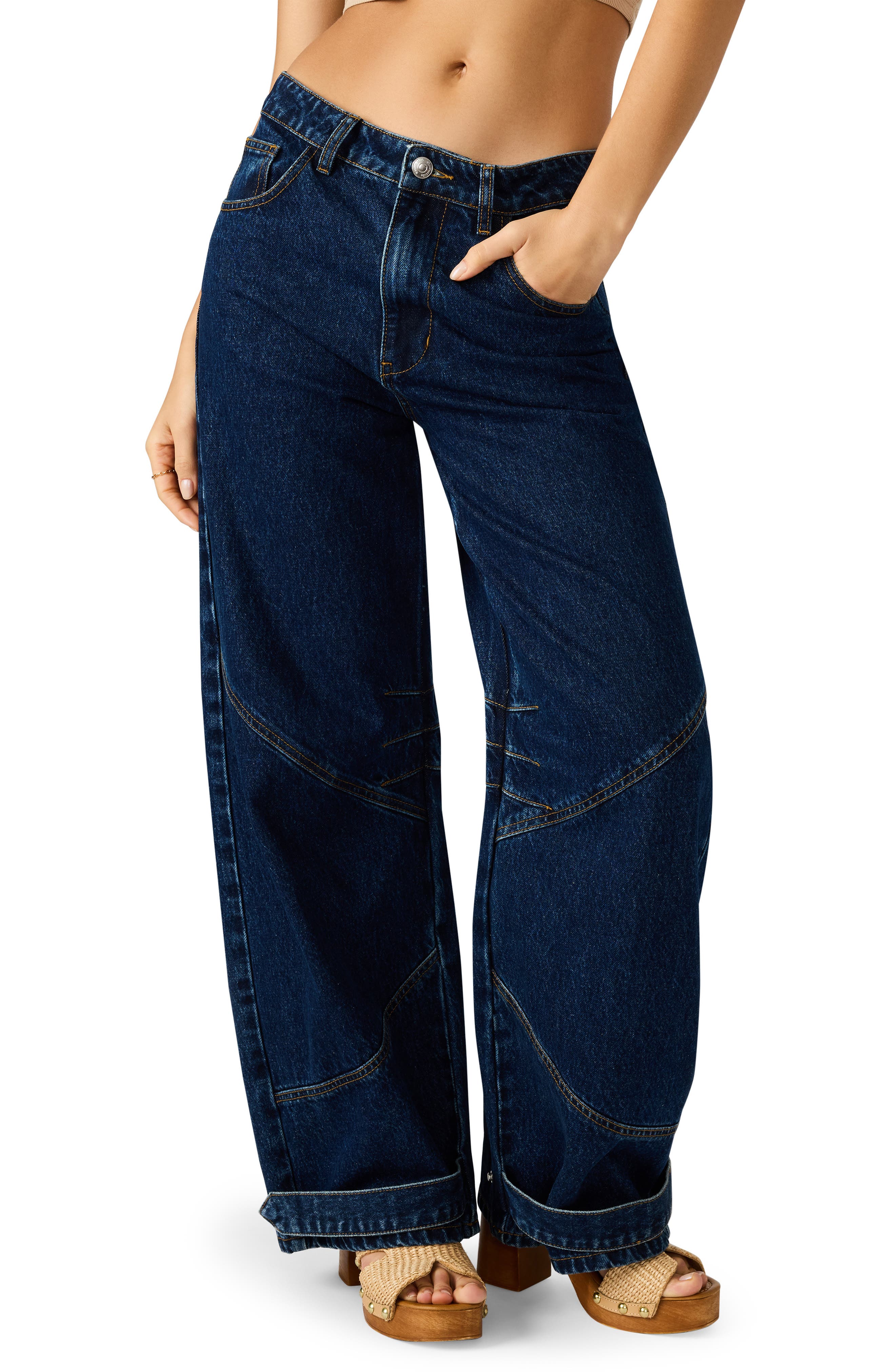 Steve Madden Tre Belted Hem Jeans