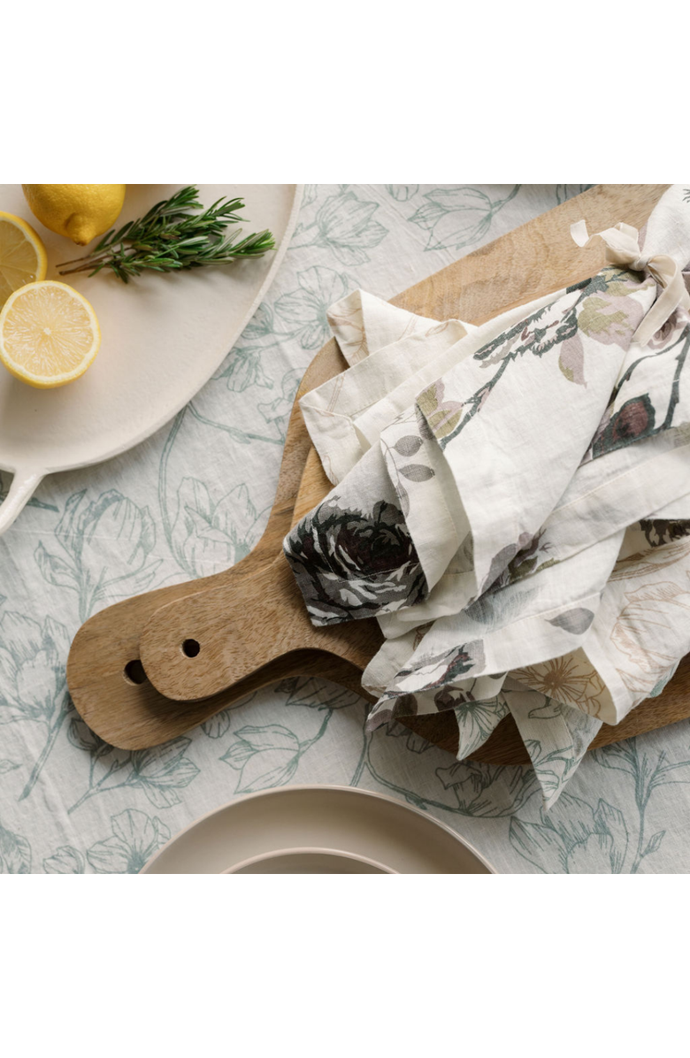 CG Hunter Eggplant and Grey Roses Napkins, Alternate, color, Eggplant