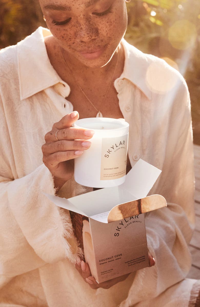 Skylar Coconut Cove Scented Candle, Alternate, color, 