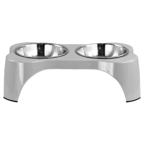 Bow Wow Meow 3 Piece Elevated Pet Bowl Dinner Set