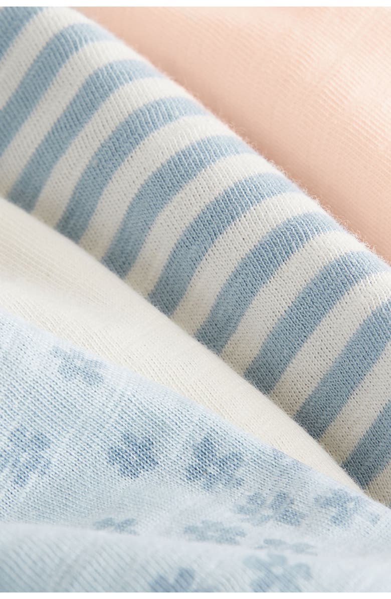 NEXT Kids' Floral Assorted 4-Pack Ruffle Sleeve Cotton T-Shirts, Alternate, color, 