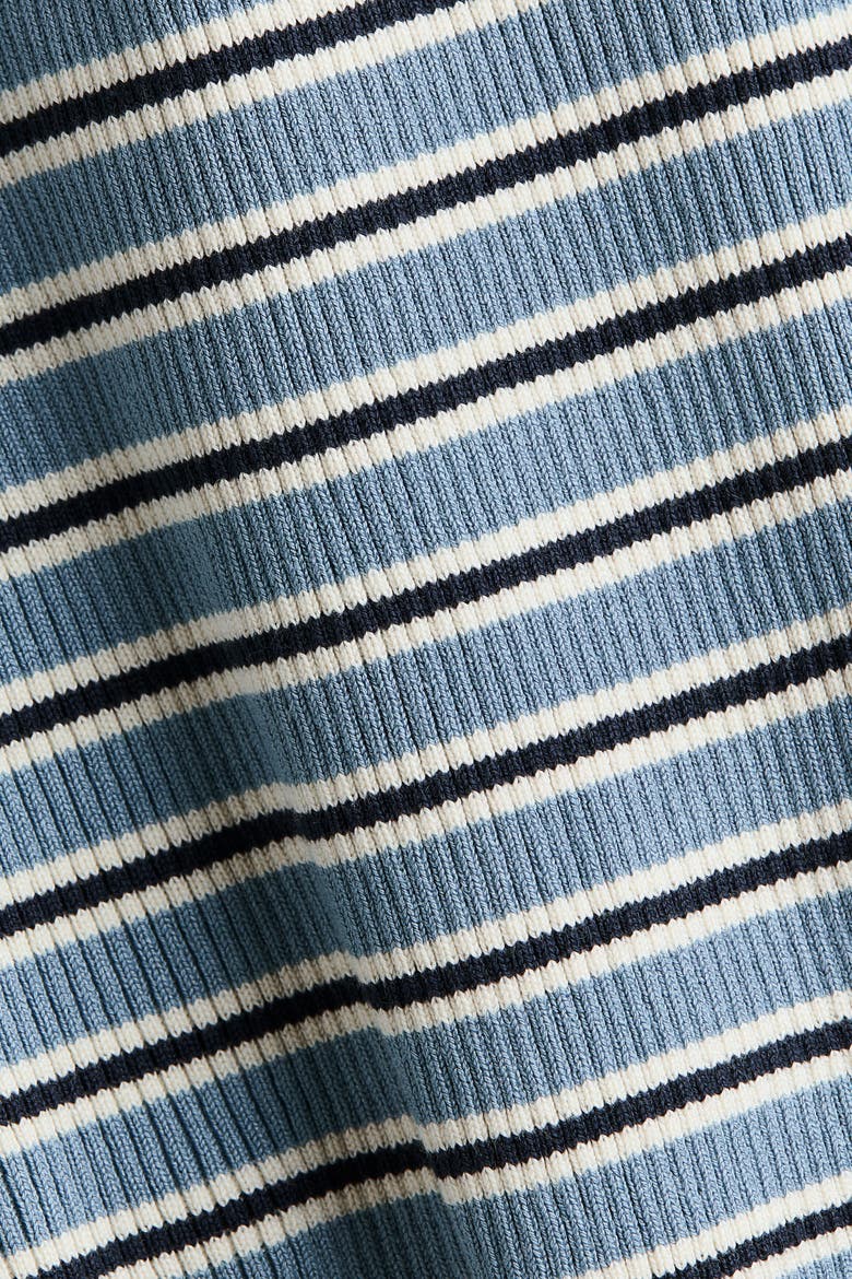 Rib-Knit Sweater, Alternate, color, Light blue/striped