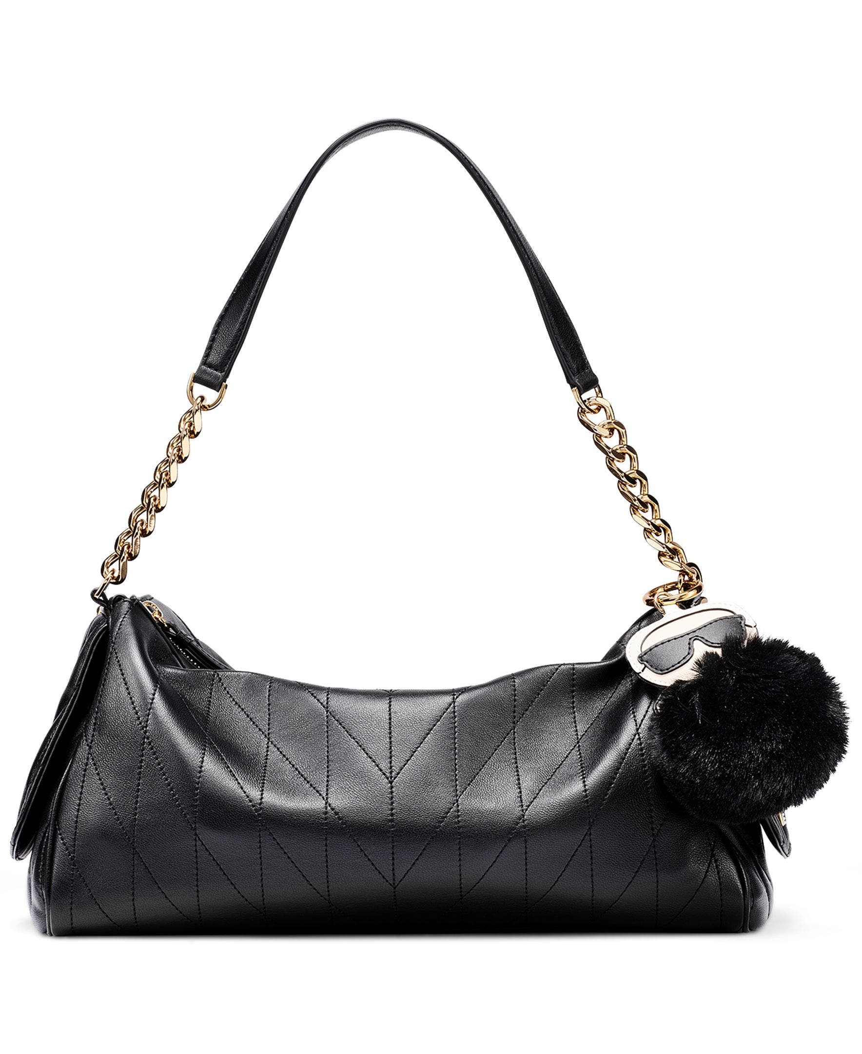 KARL LAGERFELD PARIS Lafayette Satchel, Main, color, Black/Gold