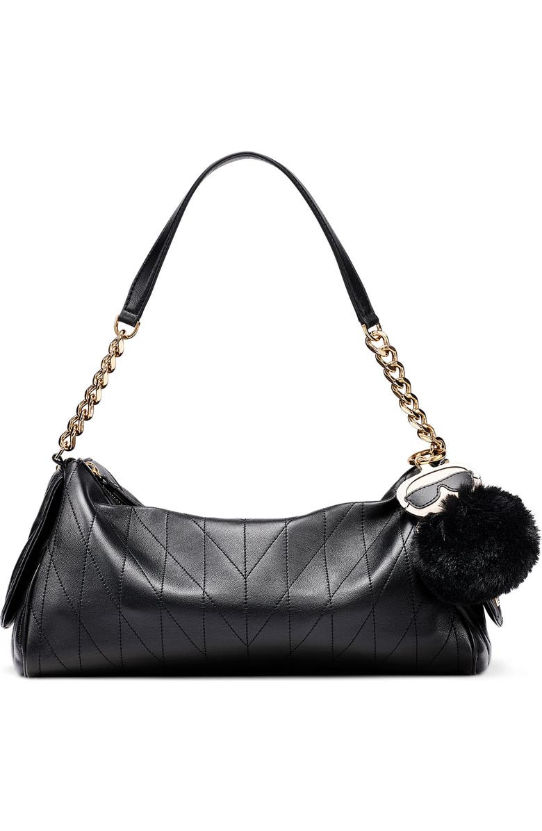 KARL LAGERFELD PARIS Lafayette Satchel, Main, color, Black/Gold