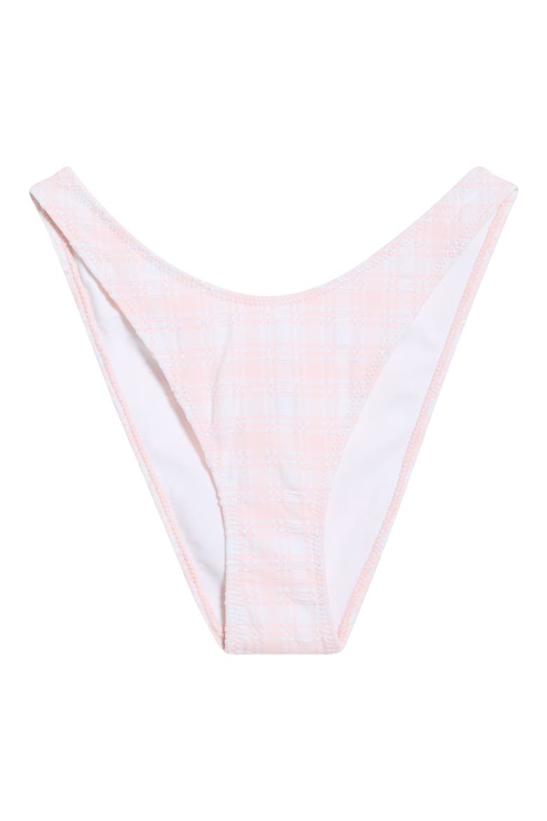 Eden Plaid High Cut Bikini Bottoms, Main, color, PINK/ WHITE