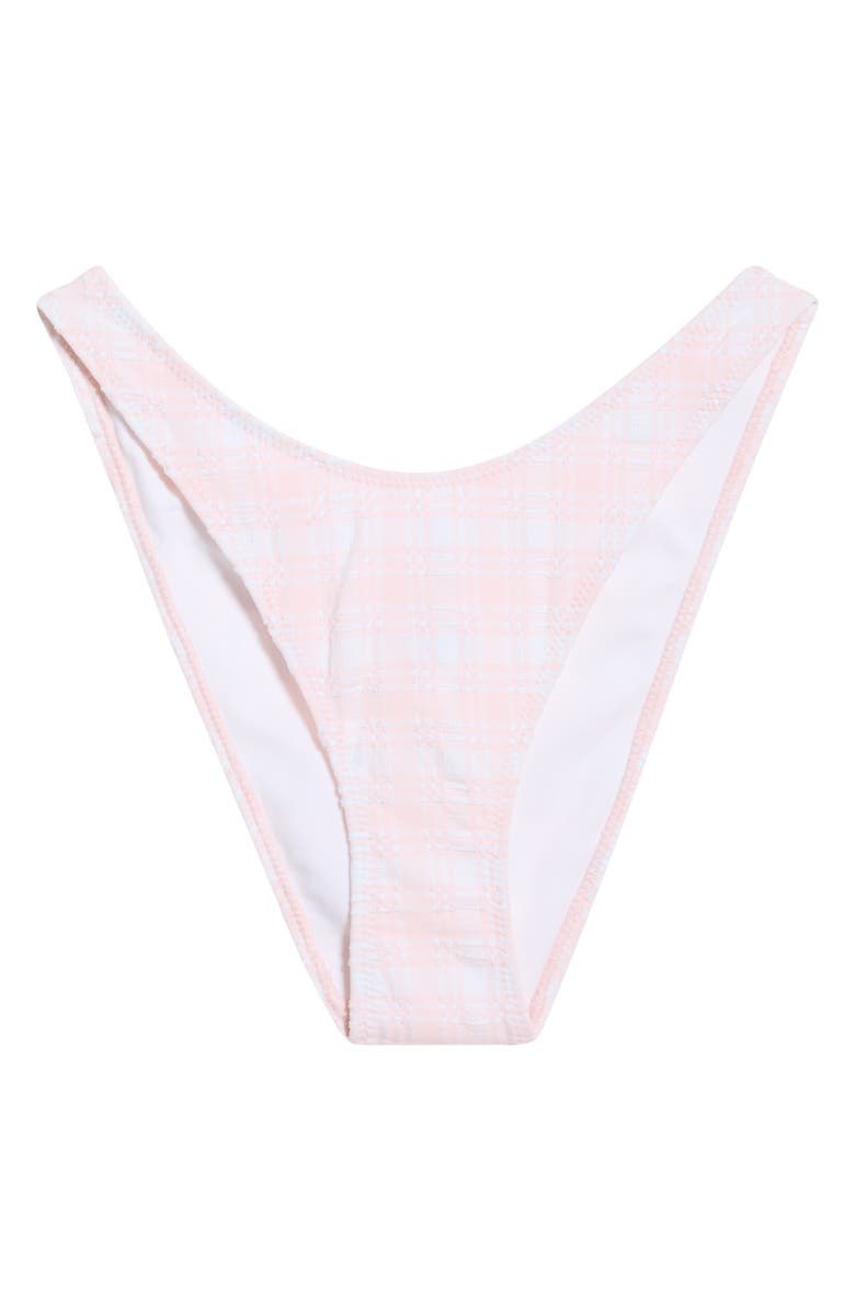 PacSun Eden Plaid High Cut Bikini Bottoms, Main, color, Pink/ White